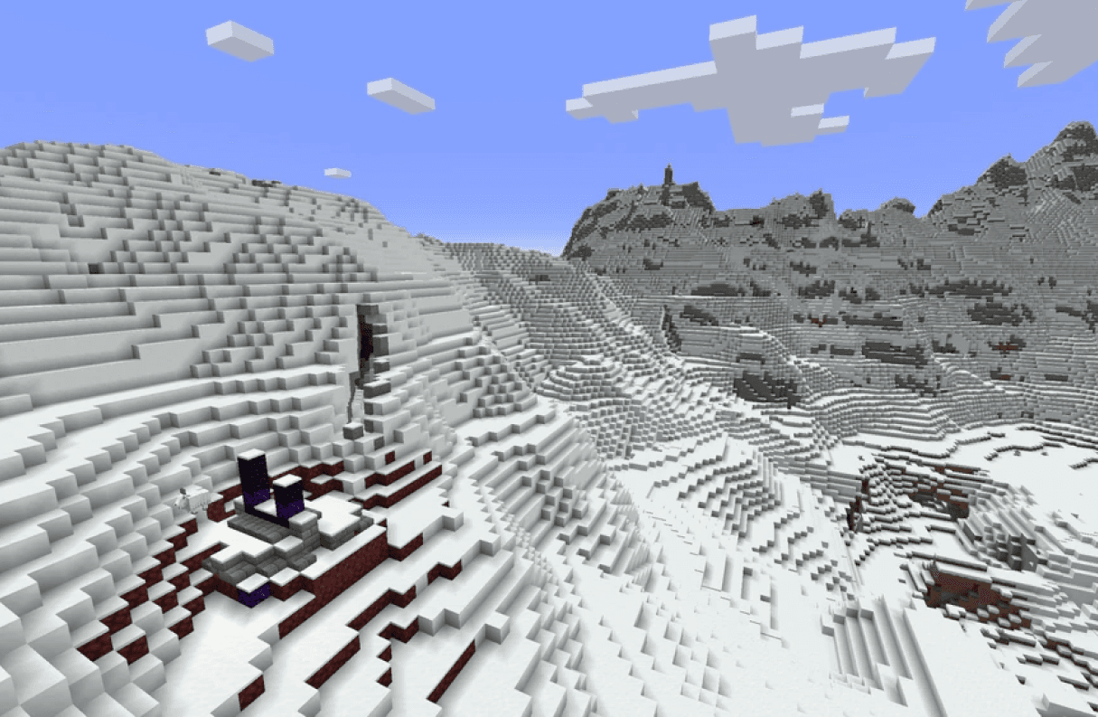 Un bioma Pendii innevati in Minecraft